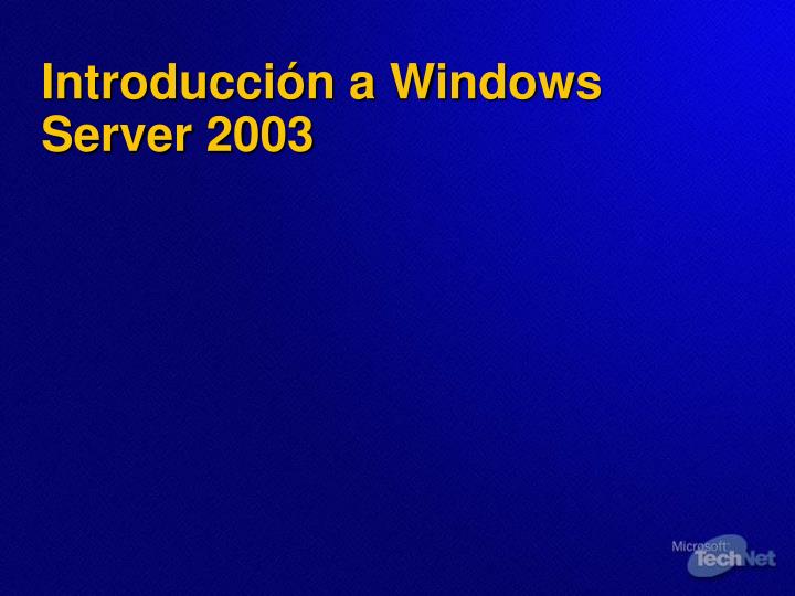introducci n a windows server 2003