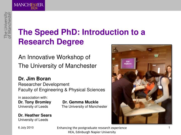 the speed phd introduction to a research degree