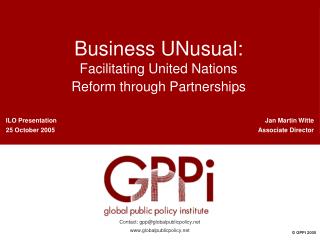 Business UNusual: Facilitating United Nations Reform through Partnerships