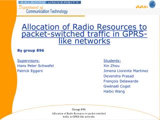 Allocation of Radio Resources to packet-switched traffic in GPRS-like networks