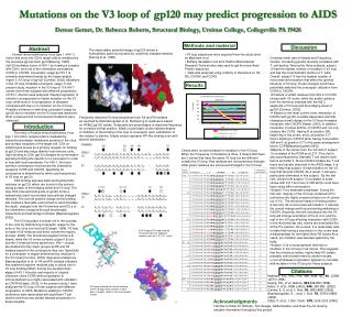 Mutations on the V3 loop of gp120 may predict progression to AIDS