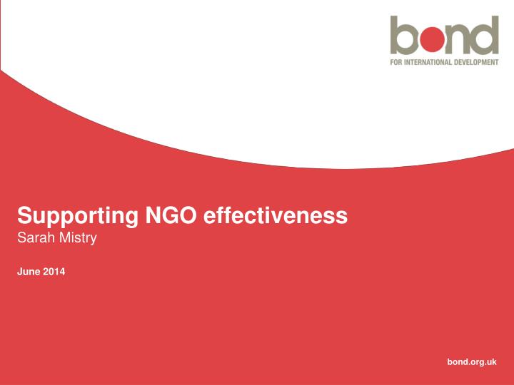 supporting ngo effectiveness sarah mistry
