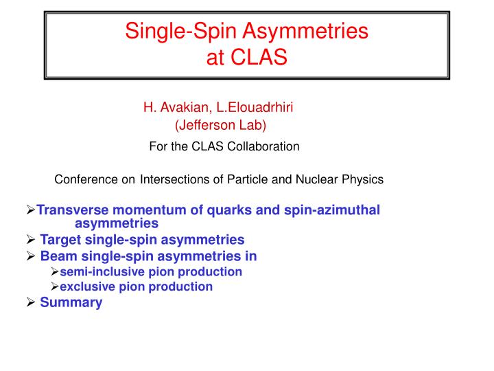 single spin asymmetries at clas