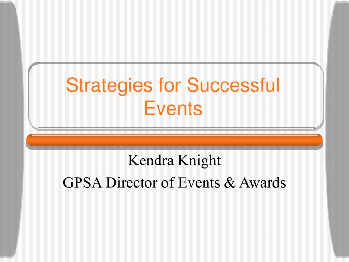 strategies for successful events
