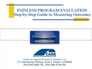 PAINLESS PROGRAM EVAULATION Step-by-Step Guide to Measuring Outcomes