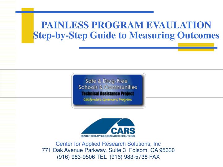 painless program evaulation step by step guide to measuring outcomes