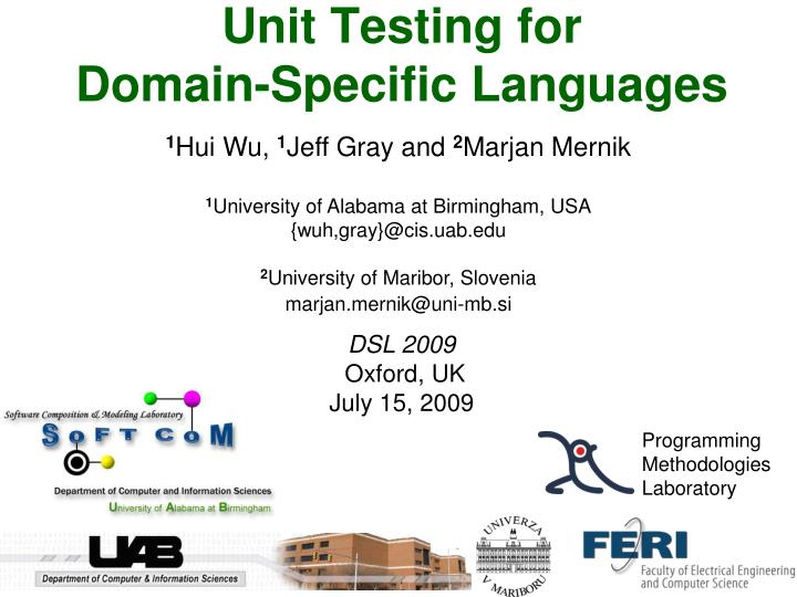 unit testing for domain specific languages