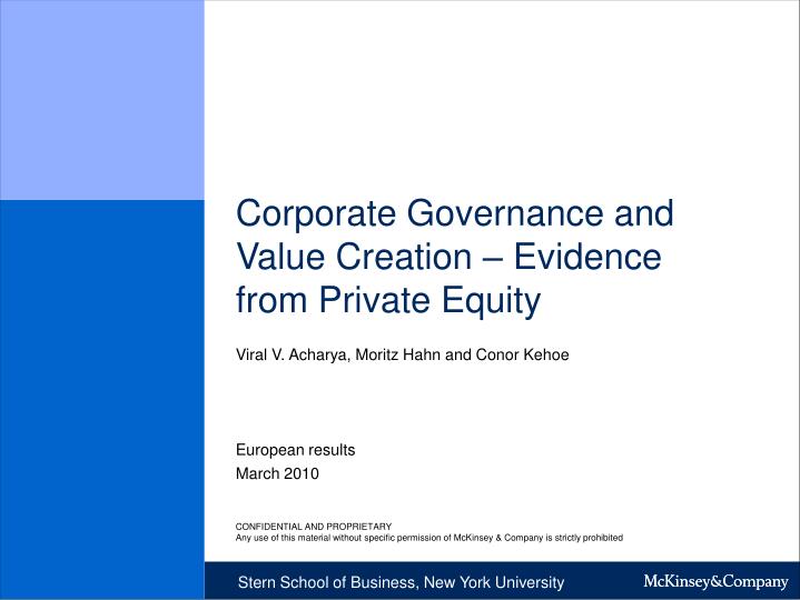 corporate governance and value creation evidence from private equity