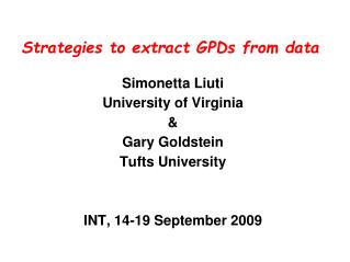 Strategies to extract GPDs from data