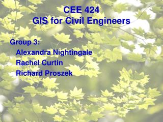 CEE 424 GIS for Civil Engineers