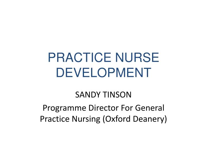 practice nurse development