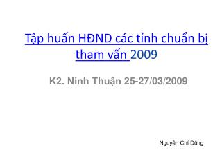 t p hu n h nd c c t nh chu n b tham v n 2009
