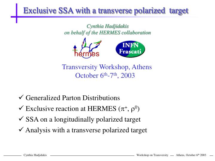 exclusive ssa with a transverse polarized target