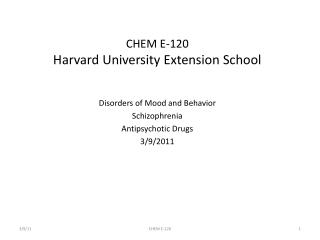 CHEM E-120 Harvard University Extension School