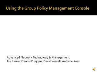 Using the Group Policy Management Console