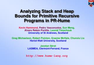 Analyzing Stack and Heap Bounds for Primitive Recursive Programs in PR-Hume