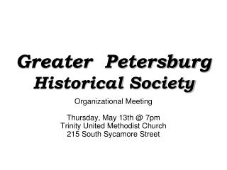 Greater Petersburg Historical Society