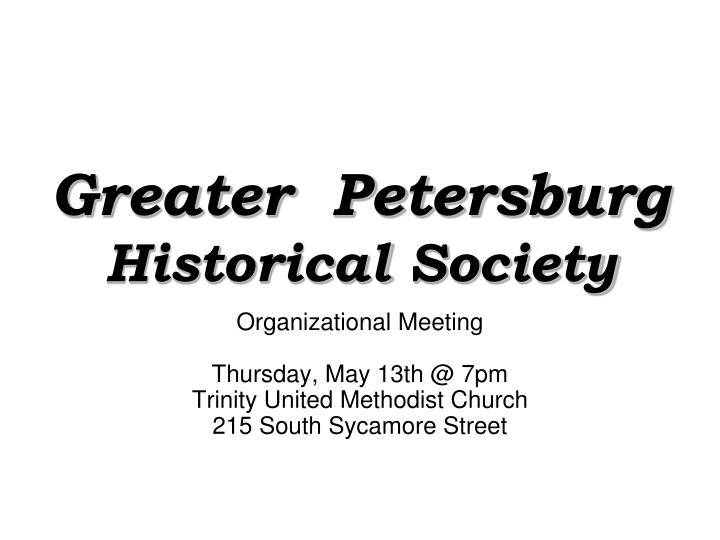 greater petersburg historical society