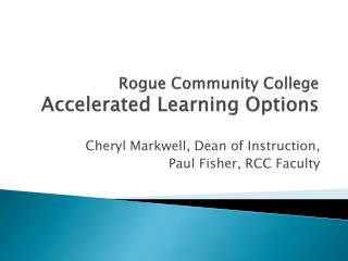 Rogue Community College Accelerated Learning Options