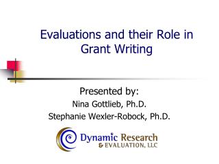 Evaluations and their Role in Grant Writing
