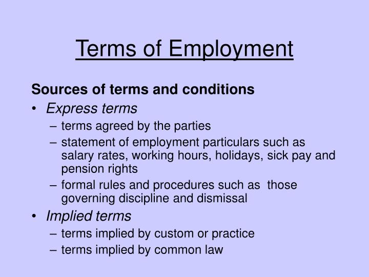 terms of employment