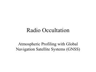 Radio Occultation