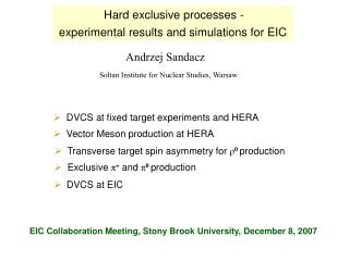 Hard exclusive processes -