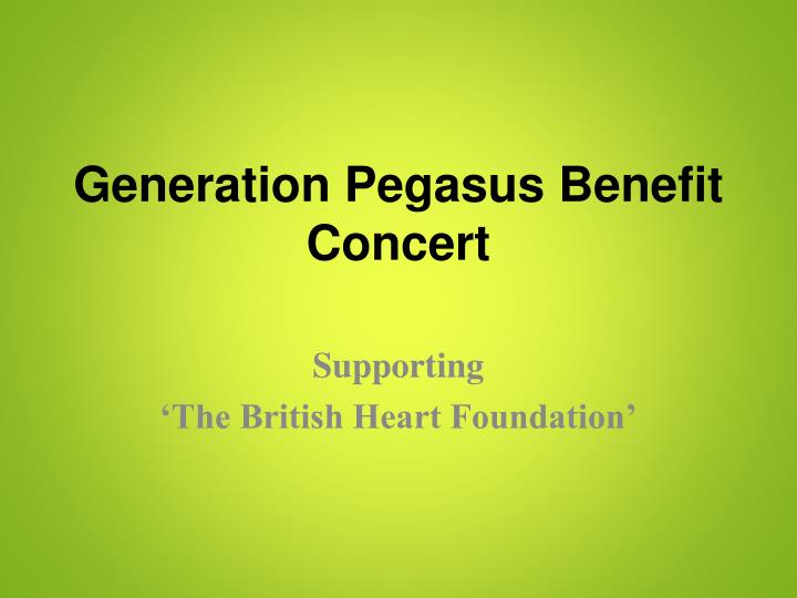 generation pegasus benefit concert