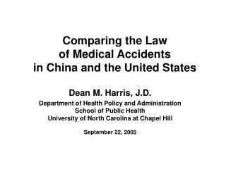 Comparing the Law of Medical Accidents in China and the United States
