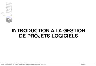 introduction a la gestion de projets logiciels