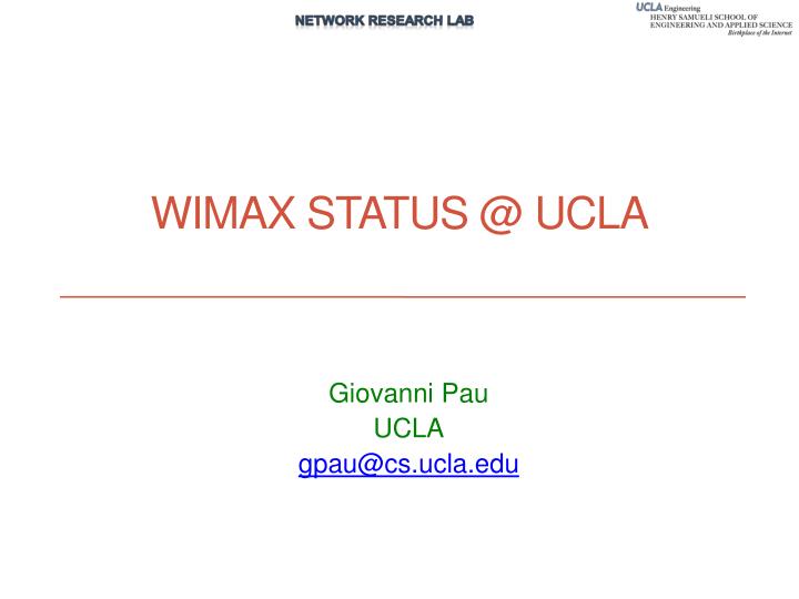 wimax status @ ucla