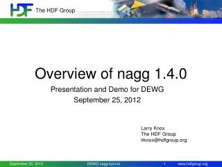 Overview of nagg 1.4.0