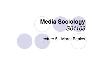 Media Sociology S01103