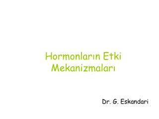 hormonlar n etki mekanizmalar