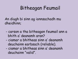 bitheagan feumail
