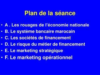 Plan de la séance