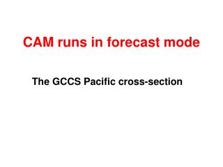 CAM runs in forecast mode