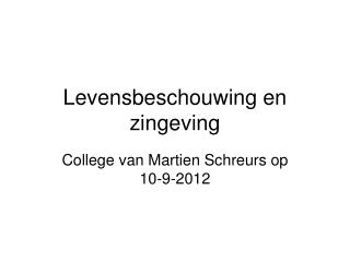 levensbeschouwing en zingeving