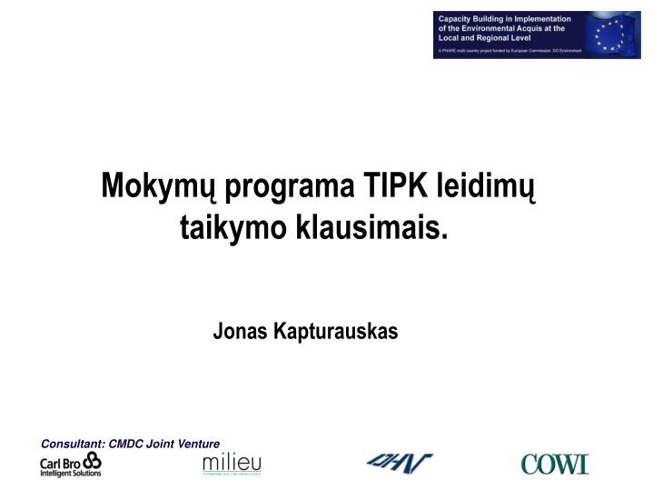 mokym programa tipk leidim taikymo klausimais