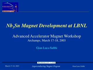 Nb 3 Sn Magnet Development at LBNL