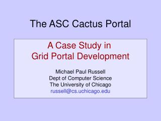 The ASC Cactus Portal