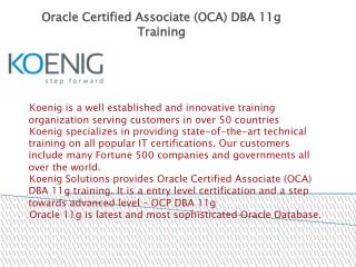 OCA DBA 11g Training