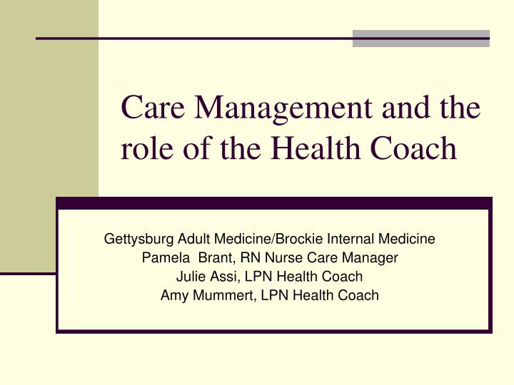 care management and the role of the health coach