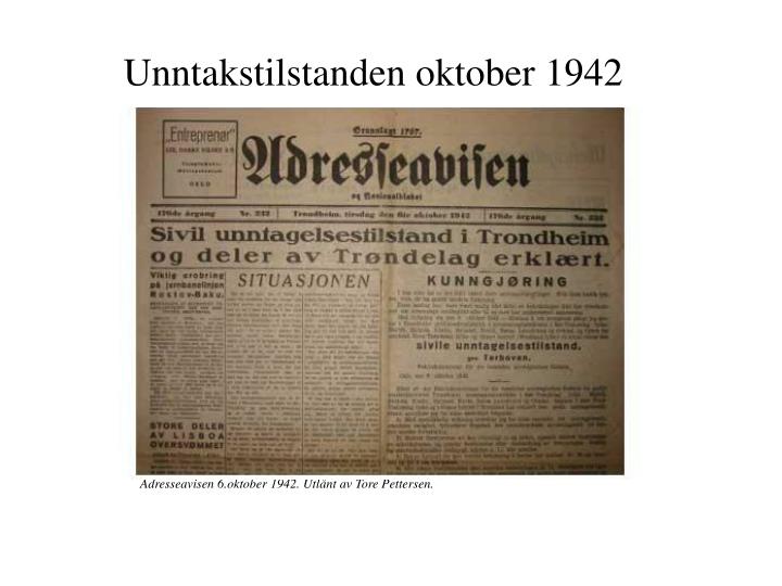 unntakstilstanden oktober 1942