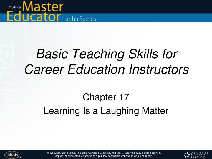 basic teaching skills for career education instructors