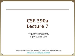 CSE 390a Lecture 7
