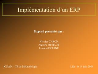 impl mentation d un erp