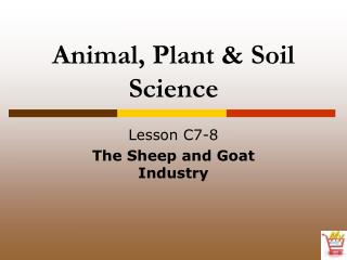 Animal, Plant &amp; Soil Science