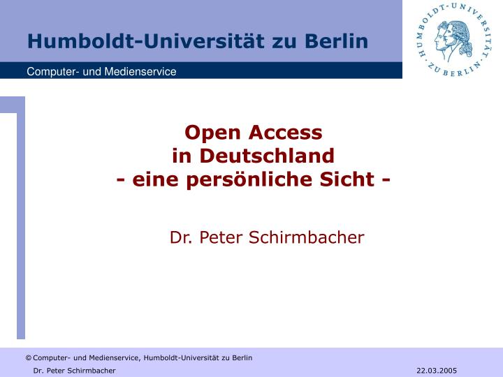 open access in deutschland eine pers nliche sicht