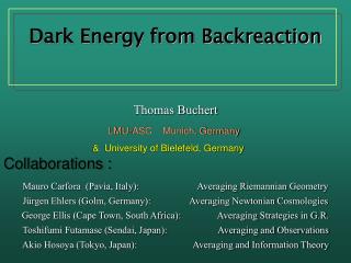 Dark Energy from Backreaction